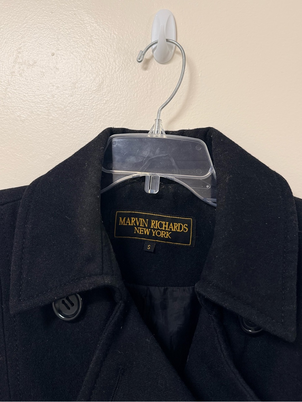 Marvin Richards Women's Black Pea Coat - Picture 7 of 11